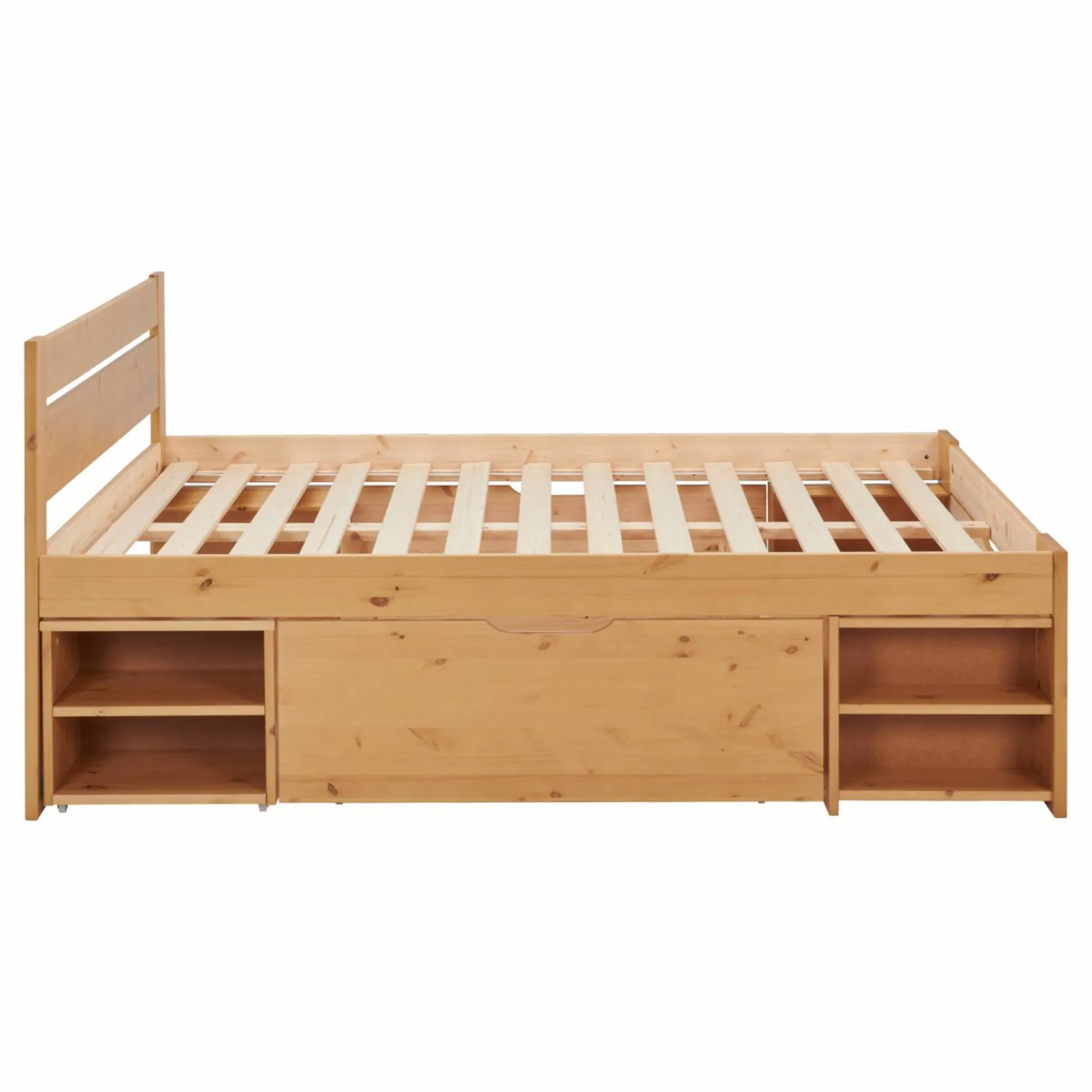 Lits Avec Rangement|Lits Avec Rangement>Camif Lit rangement bois massif Tara - - 140 x 200 cm Miel