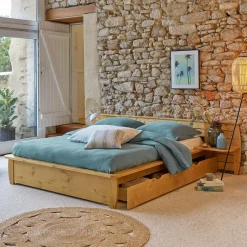 Lits Avec Rangement|Lits Avec Rangement>Camif Lit rangement Théo - - 160 x 200 cm Miel