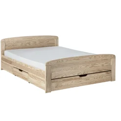 Lits Avec Rangement|Lits Avec Rangement>Camif Lit rangements bois massif Iris - Brut à peindre