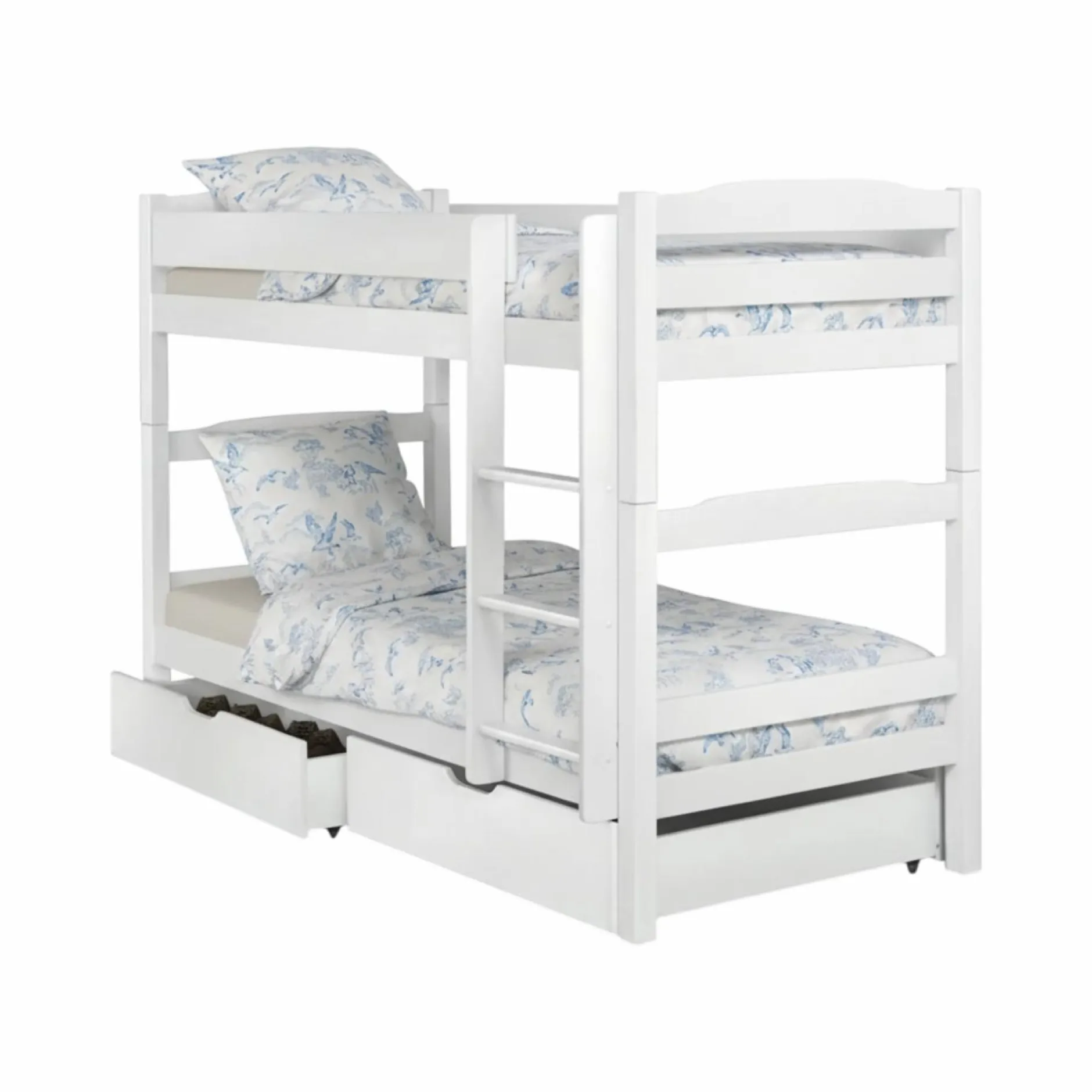 Chambres Enfant|Chambres Enfant>Camif Lits superposés séparables Iris + lot de 2 tiroirs - Blanc