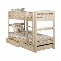 Chambres Enfant|Chambres Enfant>Camif Lits superposés séparables Iris+ lot de 2 tiroirs - Brut à peindre