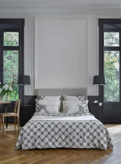 Taies D'Oreiller>Camif Lot de 2 taies d'oreiller coton lin Grand hôtel - - 50 x 70 cm Galuchat/Carbone