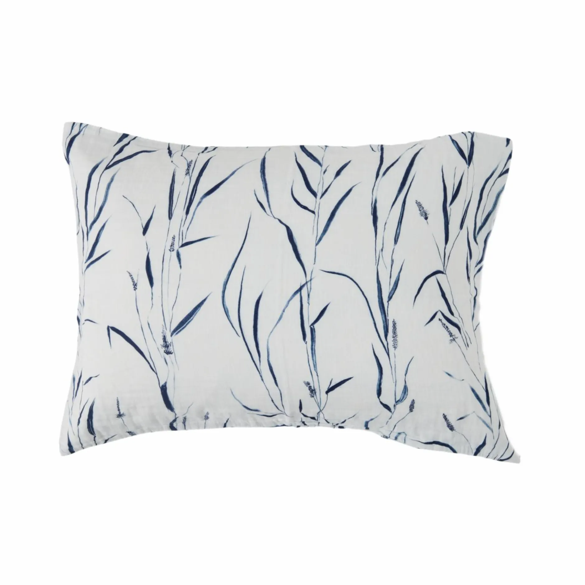 Taies D'Oreiller>Camif Lot de 2 taies d'oreiller gaze de coton Vulpin - - 50 x 70 cm Ecru/Bleu