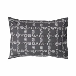 Taies D'Oreiller>Camif Lot de 2 taies d'oreiller percale Néo Rétro - - 50 x 70 cm Anthracite