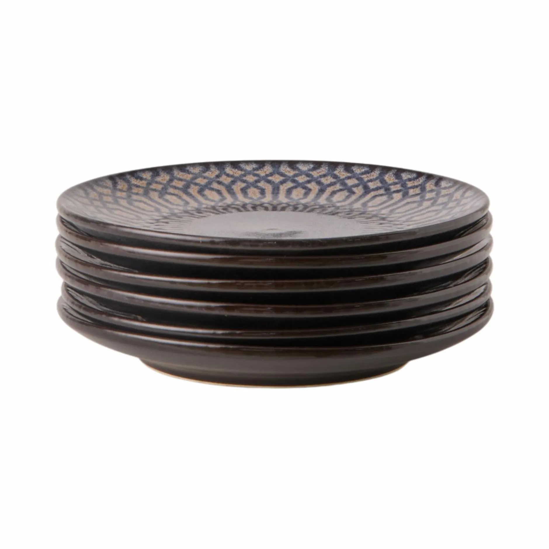 Assiettes|Assiettes>Camif MARIA PT TERRACOTA Lot de 6 Assiettes à dessert Croisé Anadia