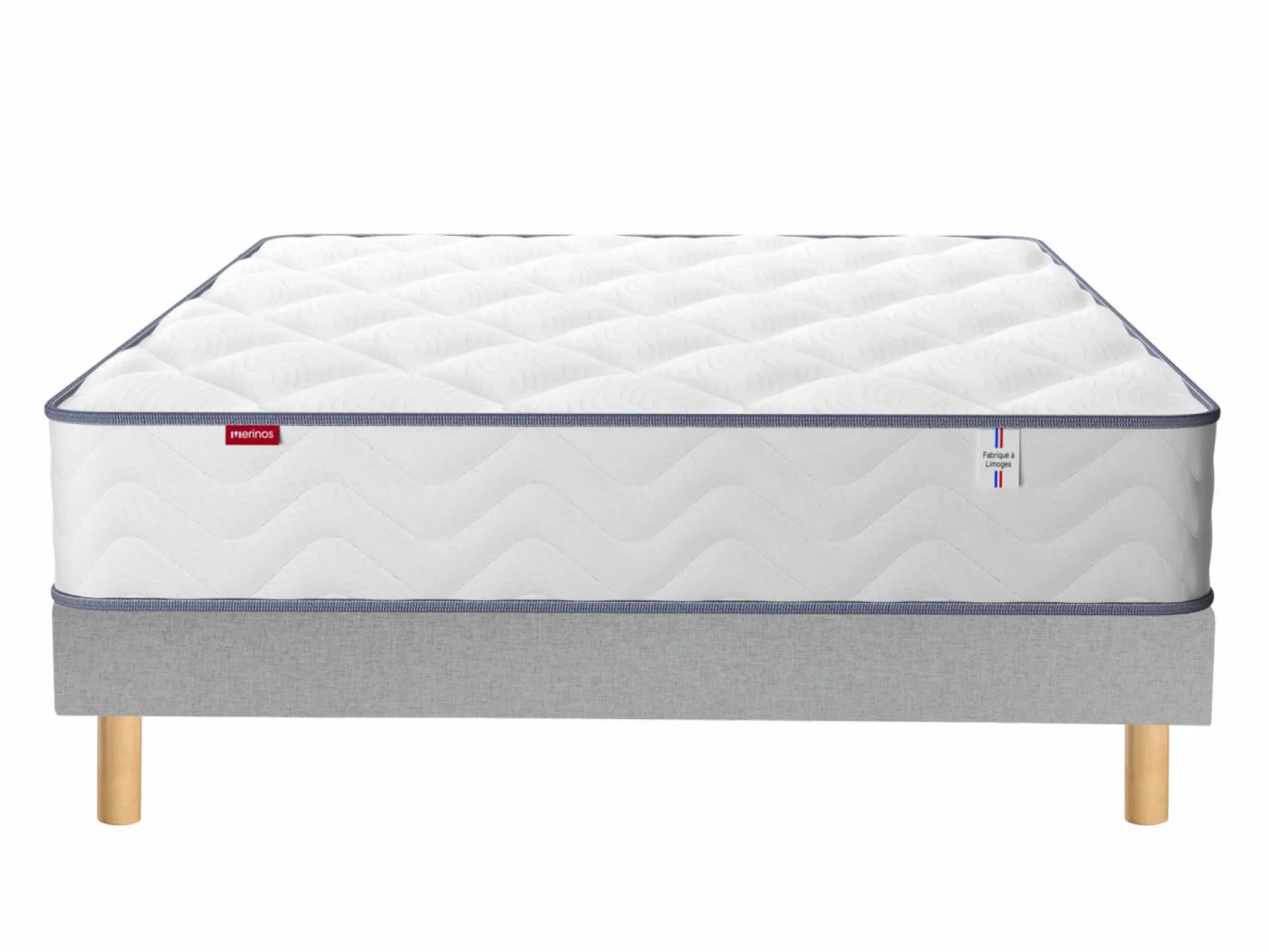 Ensembles 90 X 190 Cm|Ensembles 160 X 200 Cm>Camif MERINOS Ensemble sommier et matelas Sweety - - 140 x 190 cm Gris