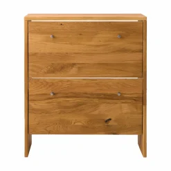 Meubles À Chaussures|Meubles D'Entrée>Camif Meuble à chaussures bois massif 2 tiroirs Cyriel - Chêne Massif