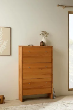 Meubles D'Entrée|Meubles À Chaussures>Camif Meuble à chaussures bois massif 3 tiroirs Cyriel - Hêtre Massif