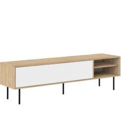 Meubles Tv>Camif Meuble TV Ampère - Chêne/Blanc