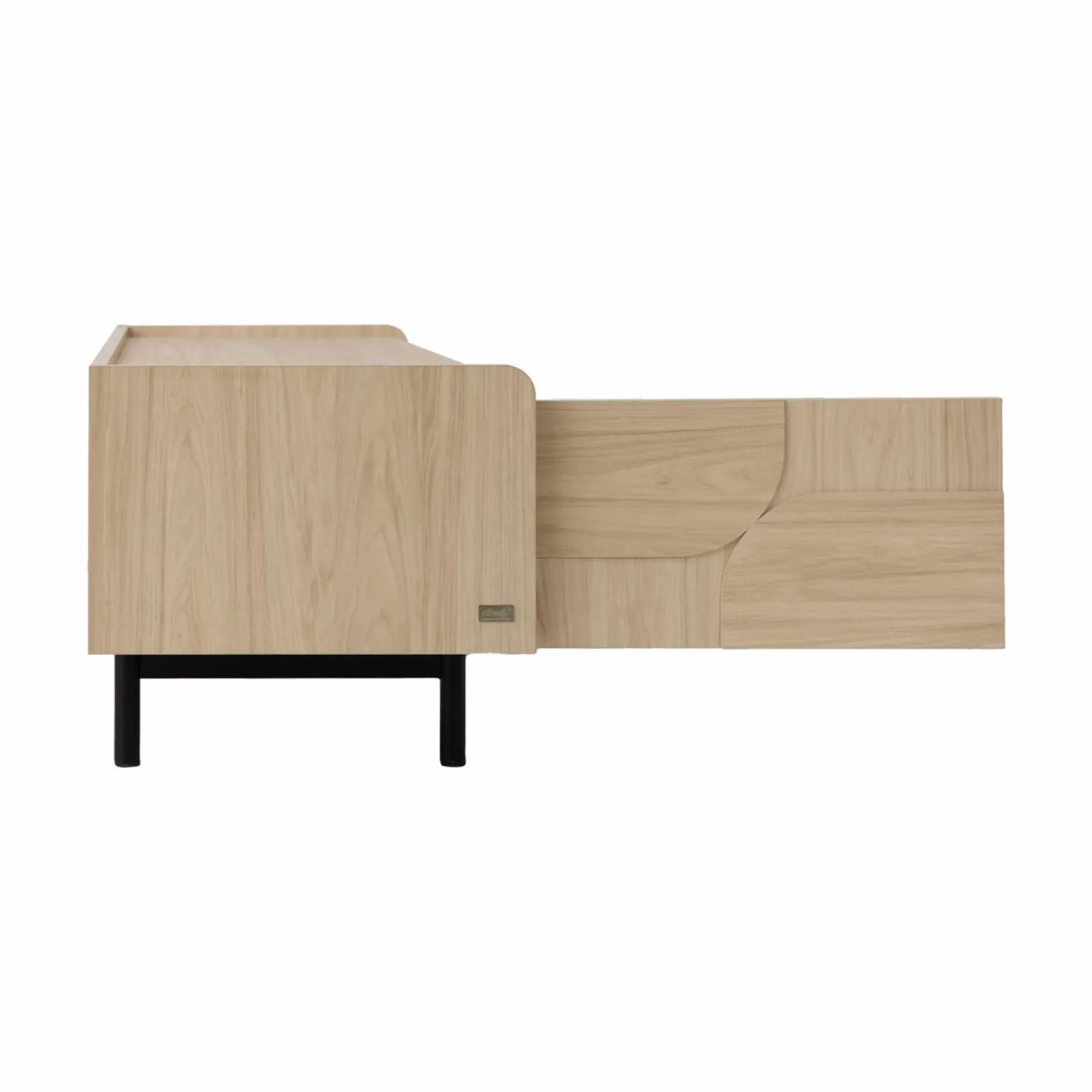 Meubles Tv>Camif Meuble TV décor bois pieds métal 2 portes Mila