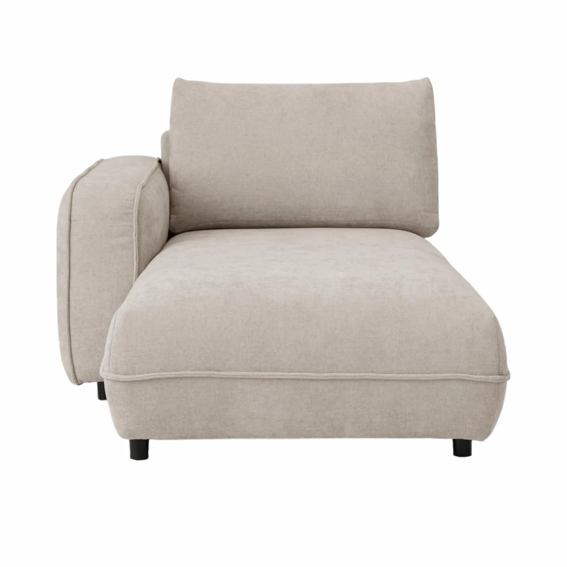 Canapés Modulables>Camif Méridienne pour canapé modulable tissu Solenn - - Méridienne gauche Ecru