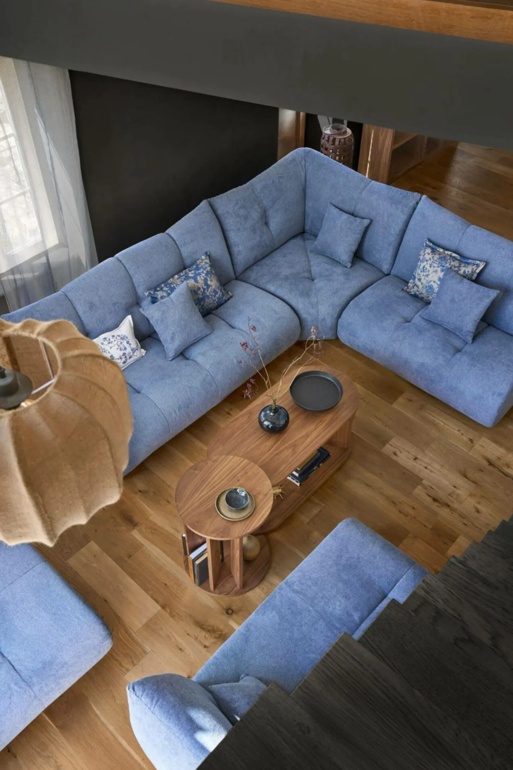 Canapés Modulables>Camif Méridienne pour canapé modulable tissu Benny - Bleu