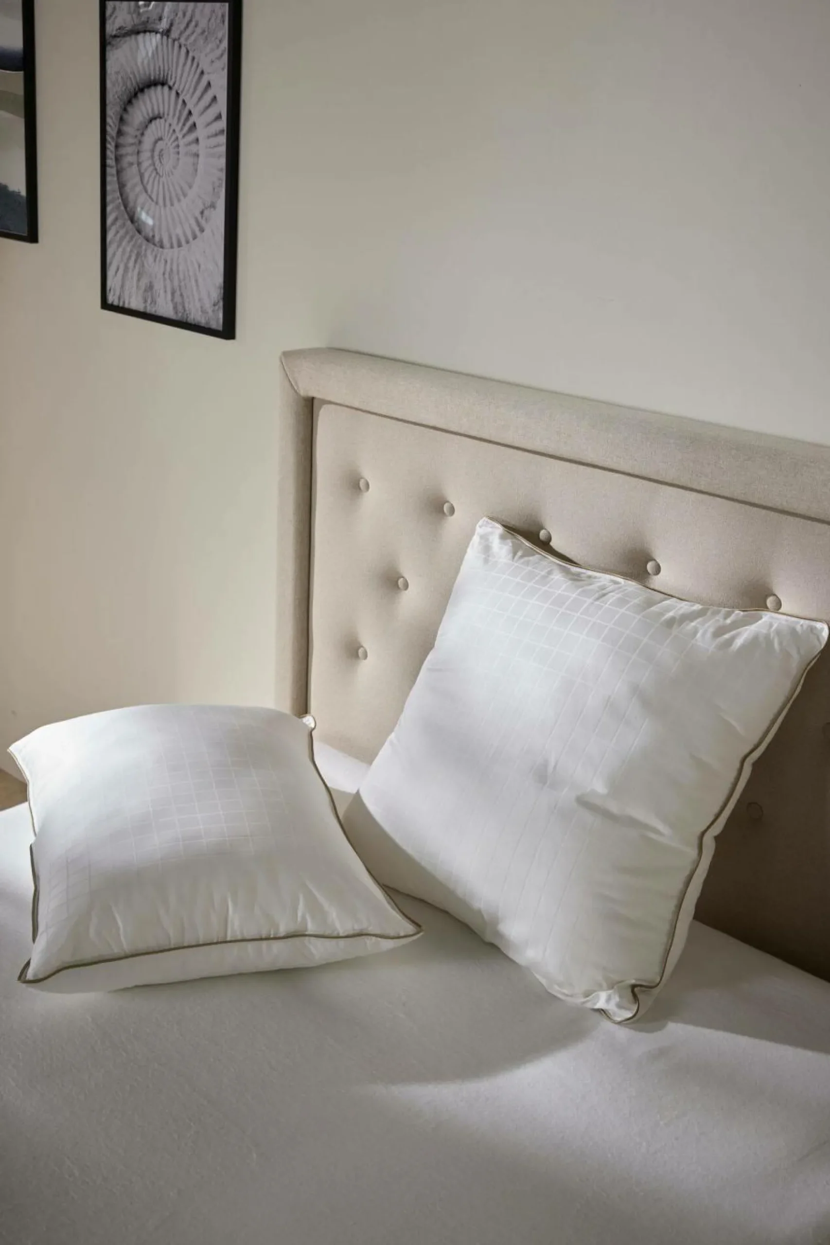 Oreillers|Oreillers>Camif Oreiller résilient sensation duvet Lyne - 65 x 65 cm