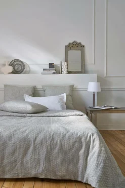 Housses De Couette|Parures De Lit>Camif Parure de lit coton lin Néo classique - - 240 x 220 cm Galuchat