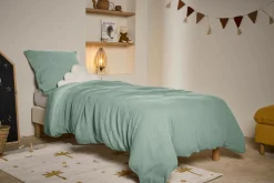 Parures De Lit Enfant>Camif Parure de lit enfant gaze de coton bio Lou - - 140 x 200 cm Vert d'eau