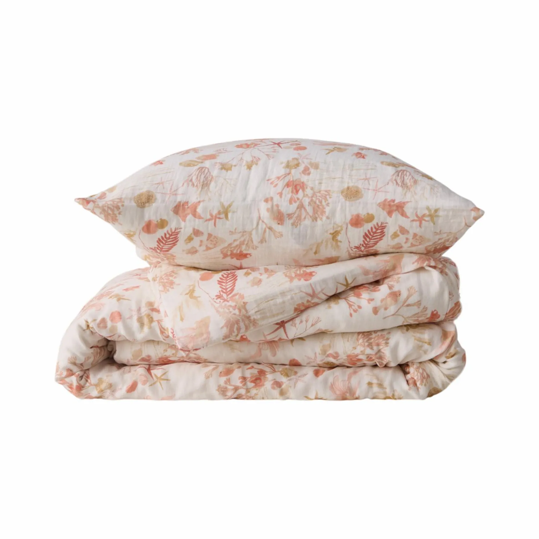 Parures De Lit Enfant>Camif Parure de lit enfant gaze de coton Chansons d'eaux douces - - 140 x 200 cm Rouge