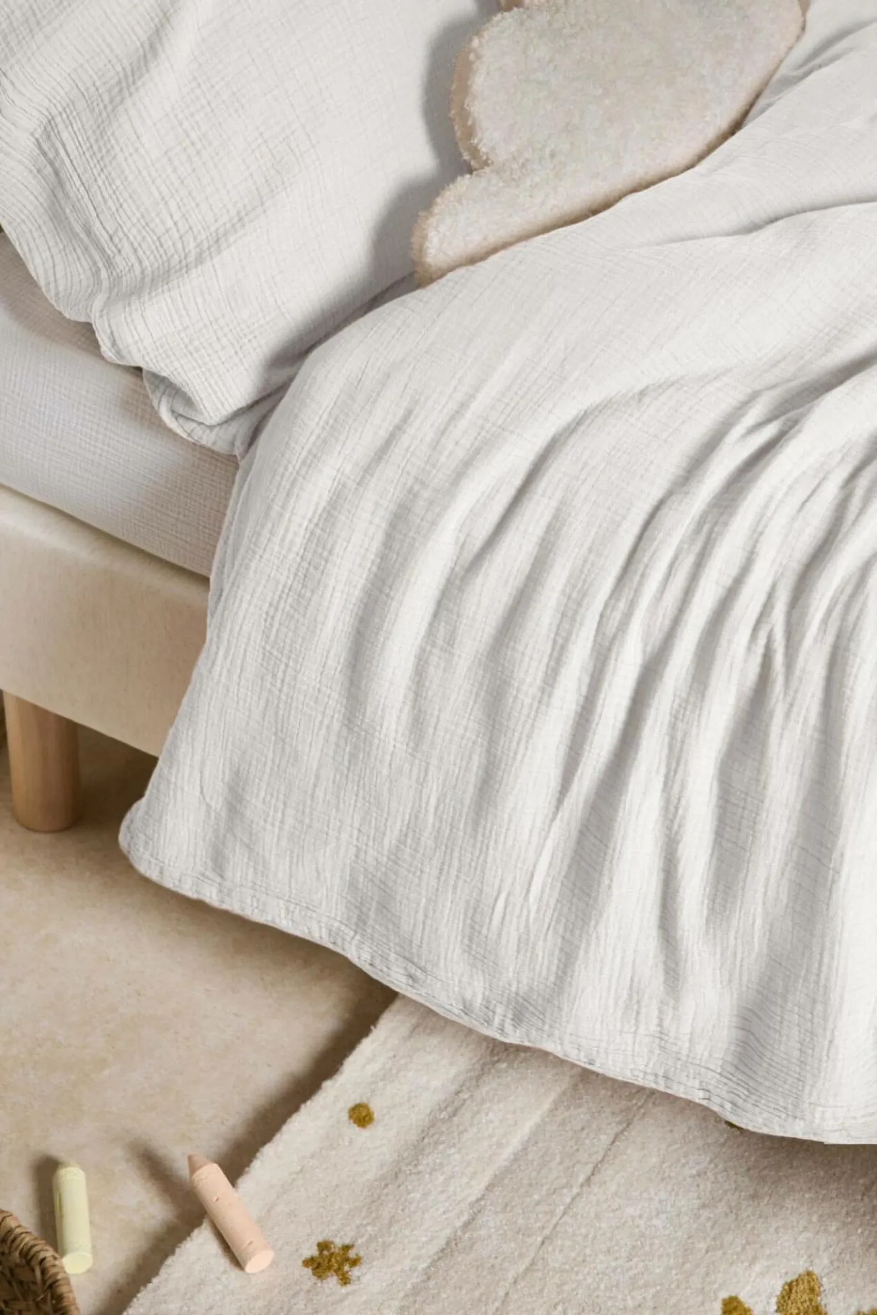 Parures De Lit Enfant>Camif Parure de lit enfant gaze de coton bio Lou - - 140 x 200 cm Blanc