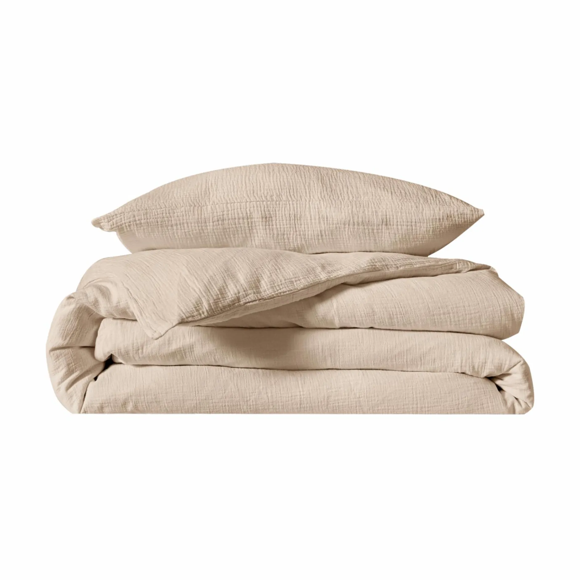 Parures De Lit Enfant>Camif Parure de lit enfant gaze de coton bio Lou - - 140 x 200 cm Beige