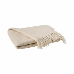 Plaids|Plaids>Camif Plaid coton polyester recyclé Perrin - - 130 x160 cm Ecru