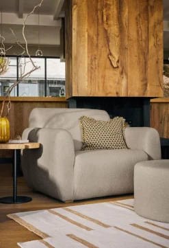 Repose-Pieds>Camif Pouf bouclette 70 cm Ome - Lin