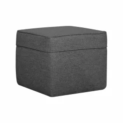 Repose-Pieds>Camif Pouf carré tissu Ondine - Anthracite