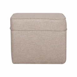 Repose-Pieds>Camif Pouf carré tissu Ondine - Crème