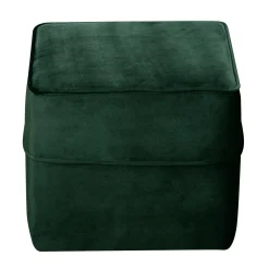 Repose-Pieds>Camif Pouf carré velours Oscar - Vert Emeraude
