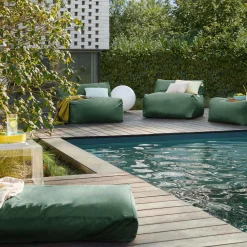 Poufs, Poires Et Coussins De Sol|Poufs, Poires Et Coussins De Sol>Camif Pouf d'Extérieur Recyclé Heva - Vert Fougère