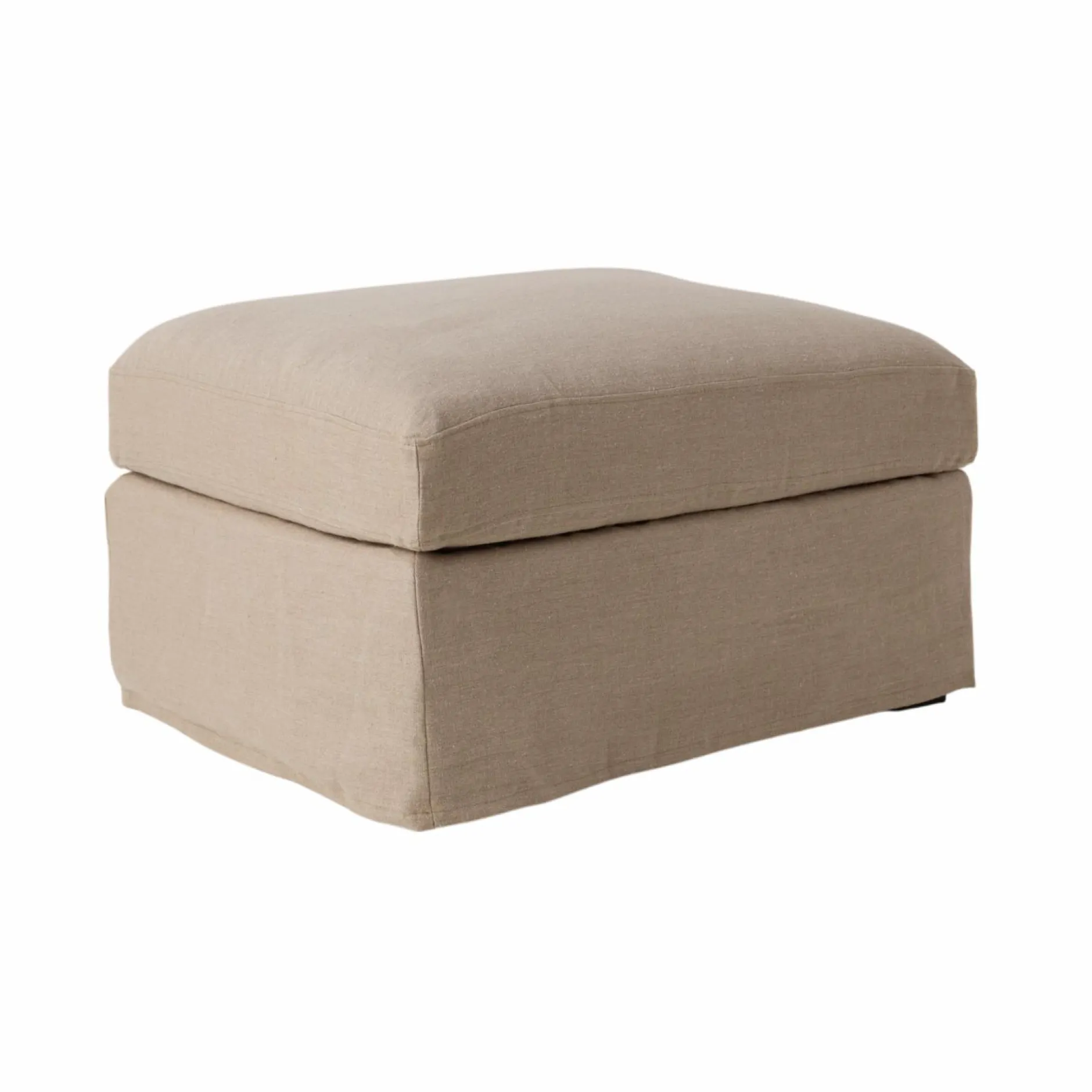 Repose-Pieds>Camif Pouf lin déhoussable Moëze - Naturel