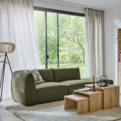 Canapés Modulables>Camif Pouf pour canapé modulable tissu Pixel - Vert Mousse