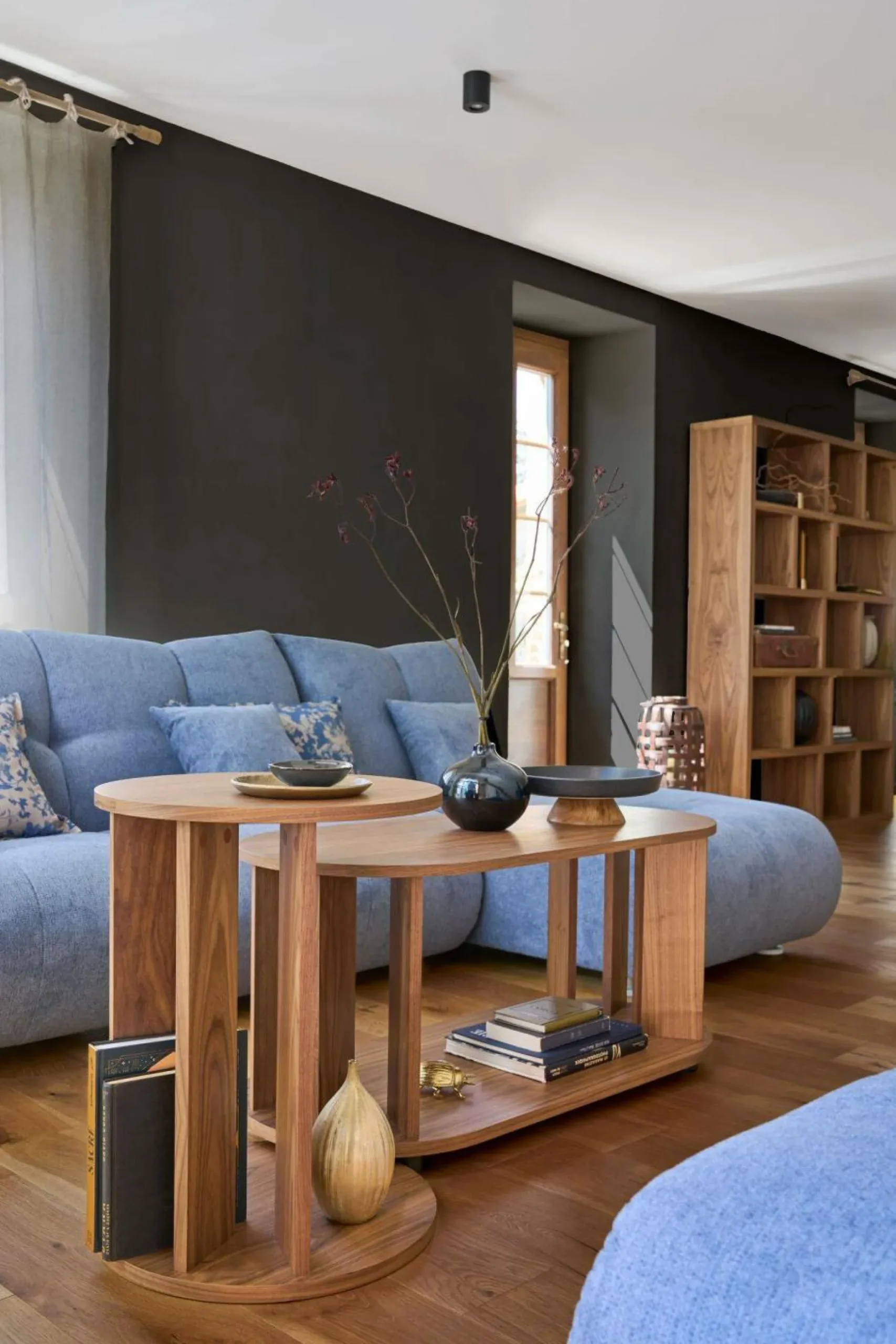 Canapés Modulables>Camif Pouf pour canapé modulable tissu Benny - Bleu