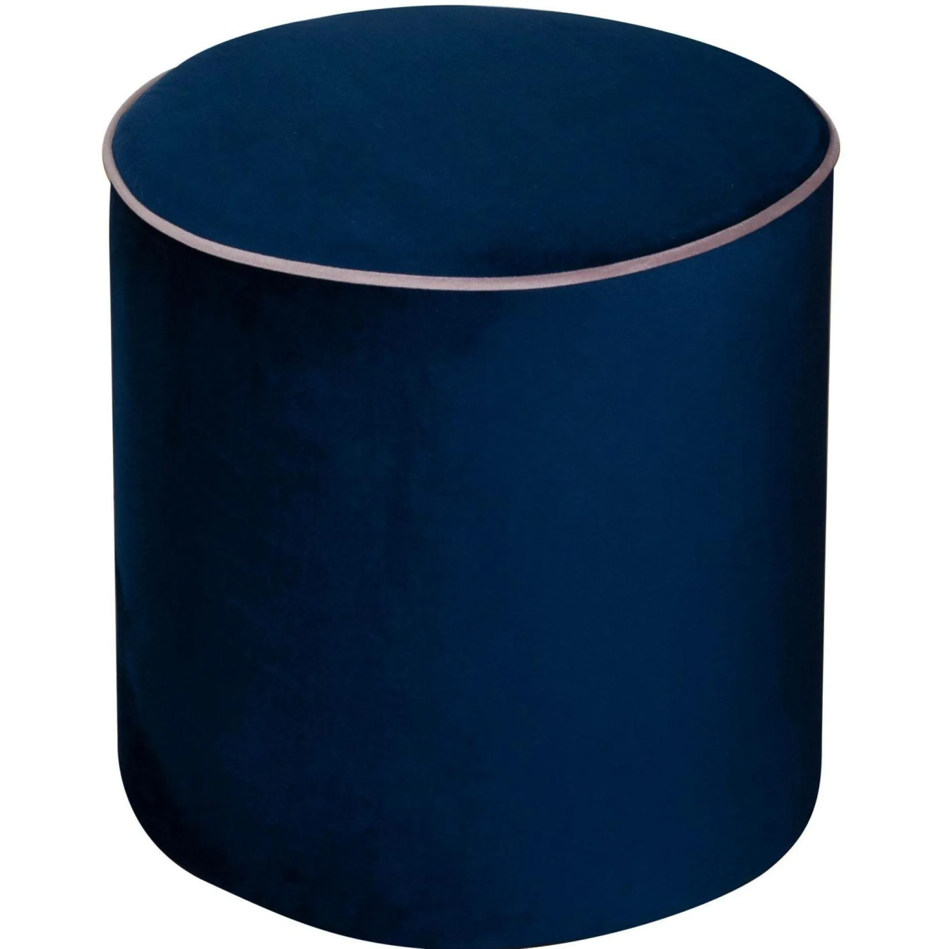 Repose-Pieds>Camif Pouf rond velours Léo - Bleu
