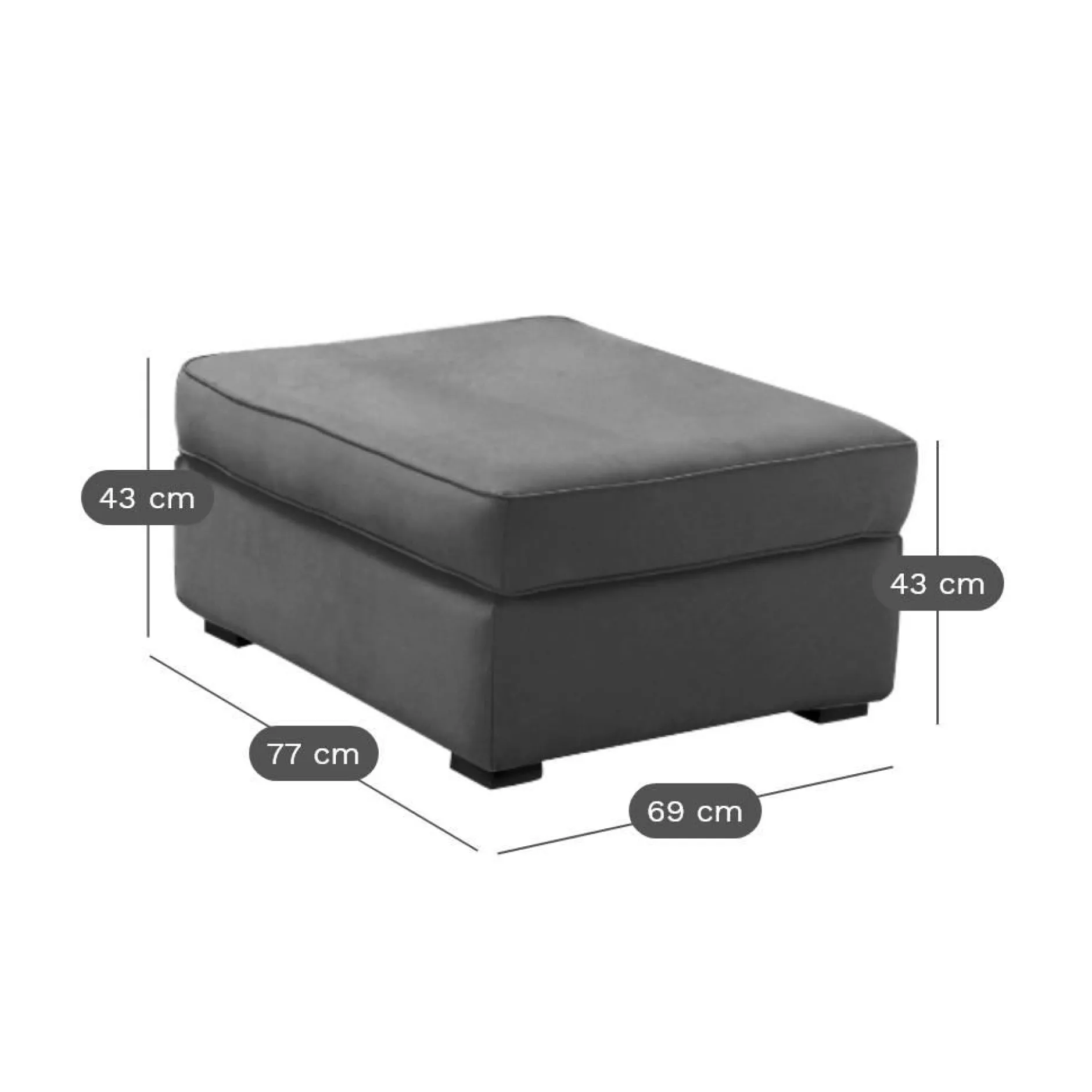Repose-Pieds>Camif Pouf tissu coton déhoussable Marbella - Beige