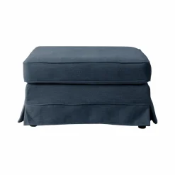 Repose-Pieds>Camif Pouf tissu déhoussable Naxos - Bleu