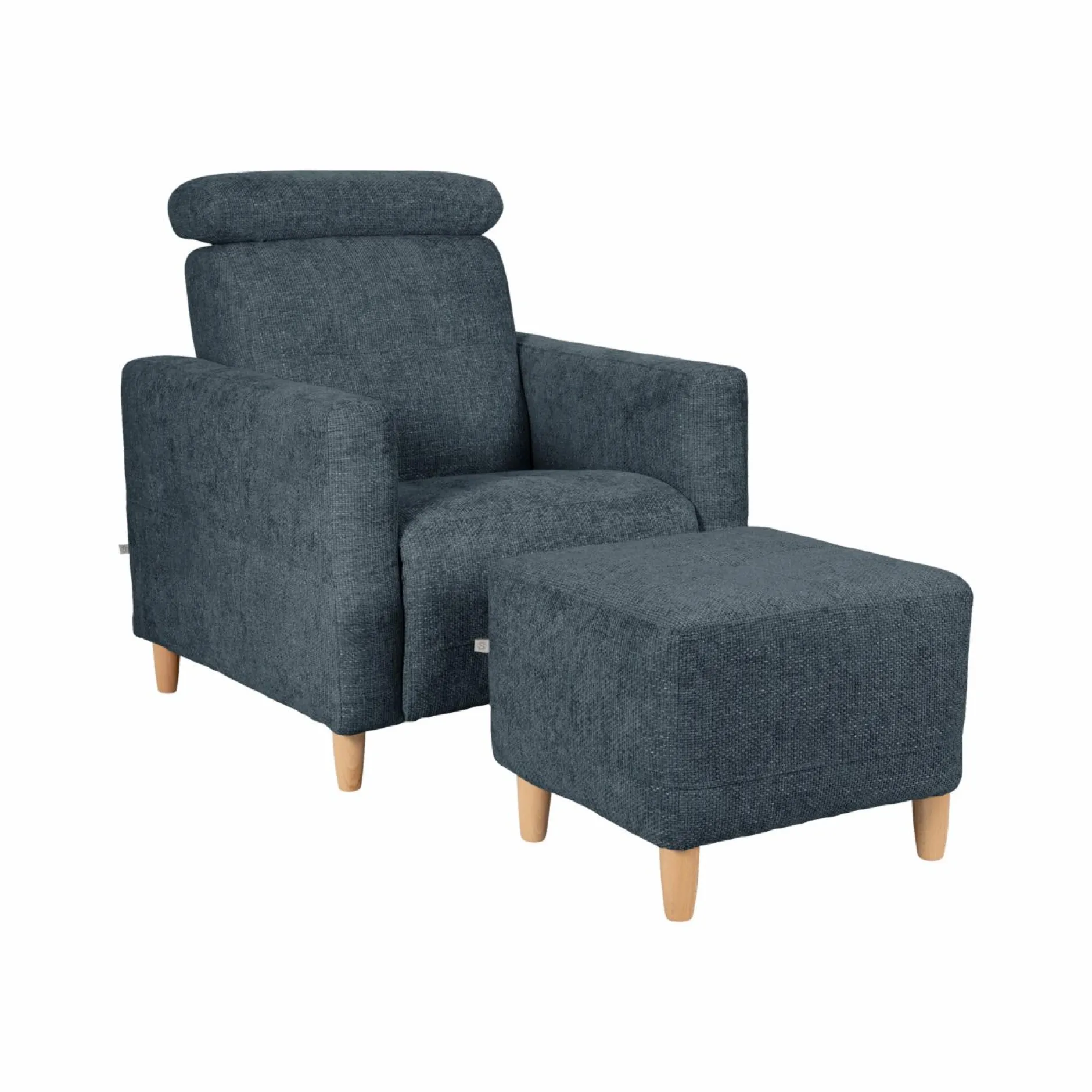 Repose-Pieds>Camif Repose pieds tissu Chambord - Bleu