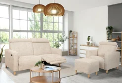 Repose-Pieds>Camif Repose pieds tissu Chambord - Ivoire