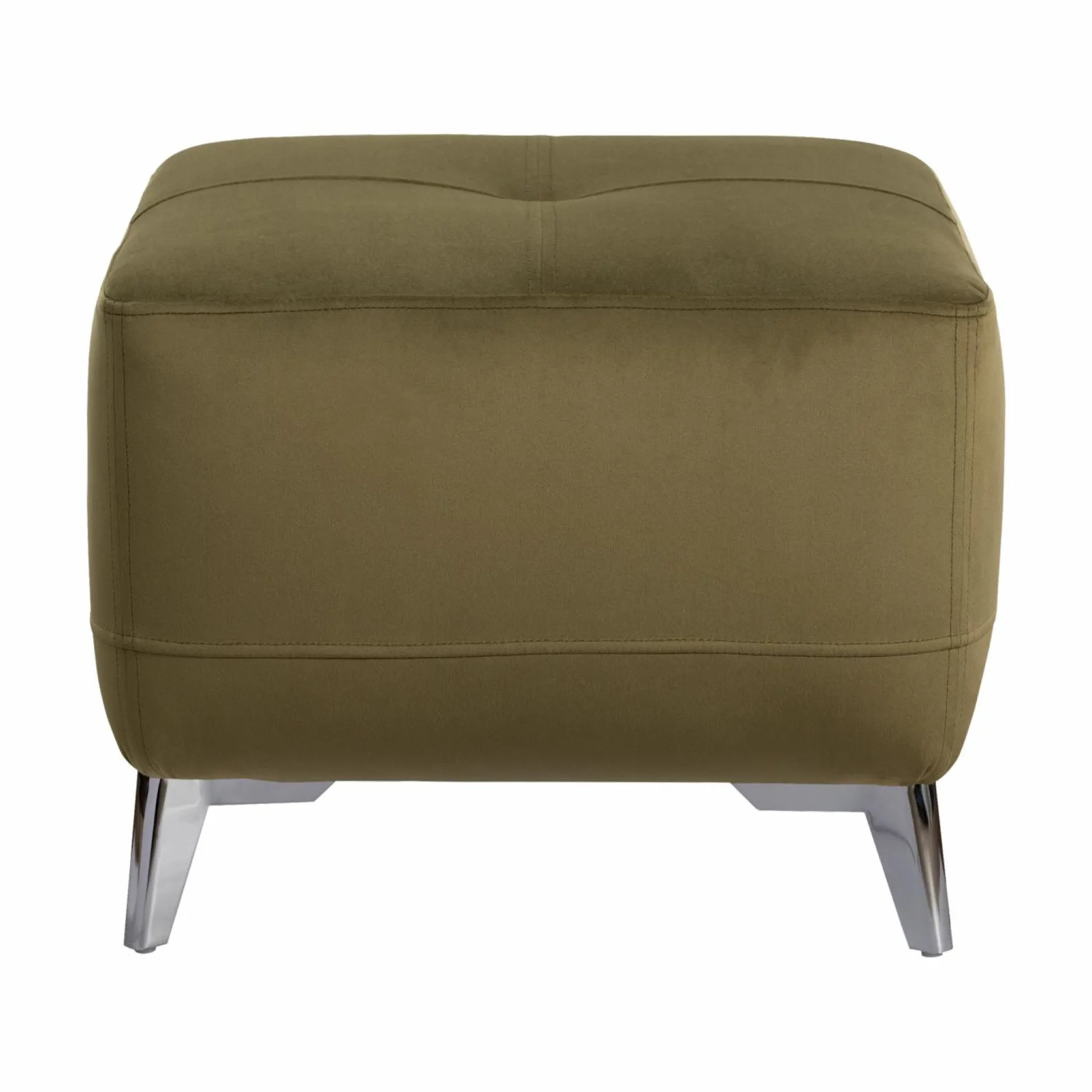 Repose-Pieds>Camif Repose pieds velours Cheverny - Vert Kaki