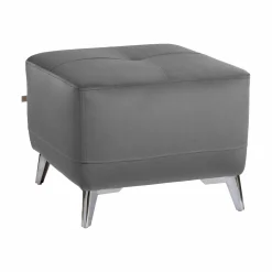 Repose-Pieds>Camif Repose pieds velours Cheverny - Gris Anthracite