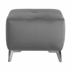 Repose-Pieds>Camif Repose pieds velours Cheverny - Gris Anthracite