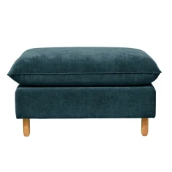 Repose-Pieds>Camif Repose-pieds tissu chenillé Portimo - Bleu