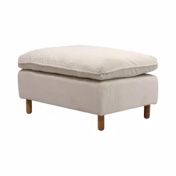 Repose-Pieds>Camif Repose-pieds velours côtelé Portimo - Beige