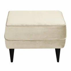 Repose-Pieds>Camif Repose-pieds velours Oscar - Ecru