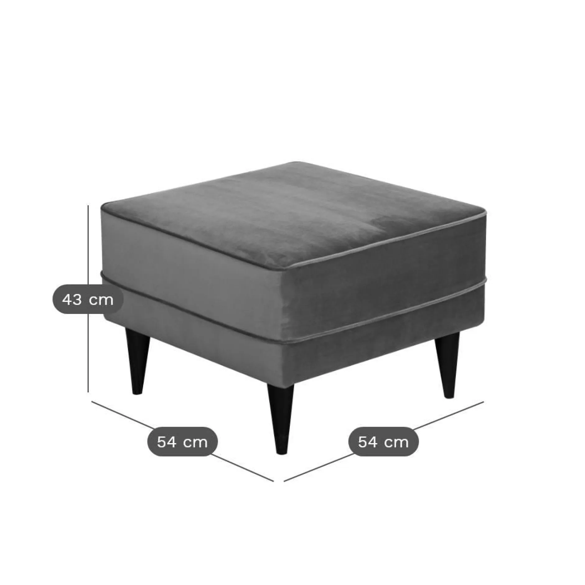 Repose-Pieds>Camif Repose-pieds velours Oscar - Vert Emeraude