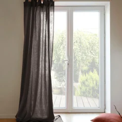 Rideaux Et Voilage|Rideaux Et Voilage>Camif Rideau à pattes gaze de coton Cybelle - Taupe