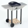 Dessertes Planchas>Camif ROLLER GRILL Desserte inox et bois pour plancha 400