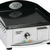 Ensembles Planchas Et Dessertes>Camif ROLLER GRILL Ensemble Plancha emaille 400x400 électrique + desserte inox et bois