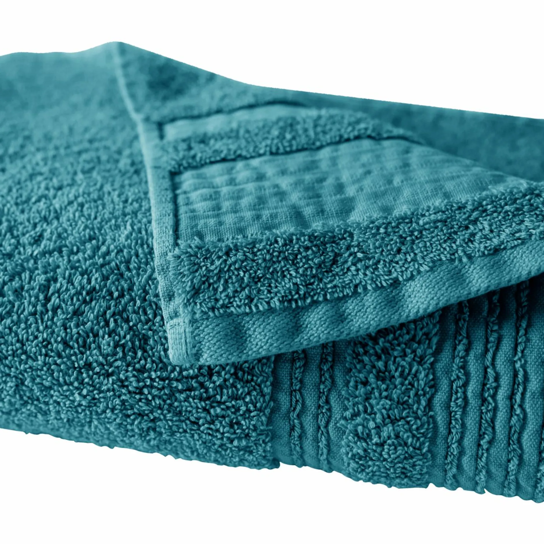 Serviettes De Bain>Camif Serviette de bain coton bio Lena - - 30 x 50 cm Baltique