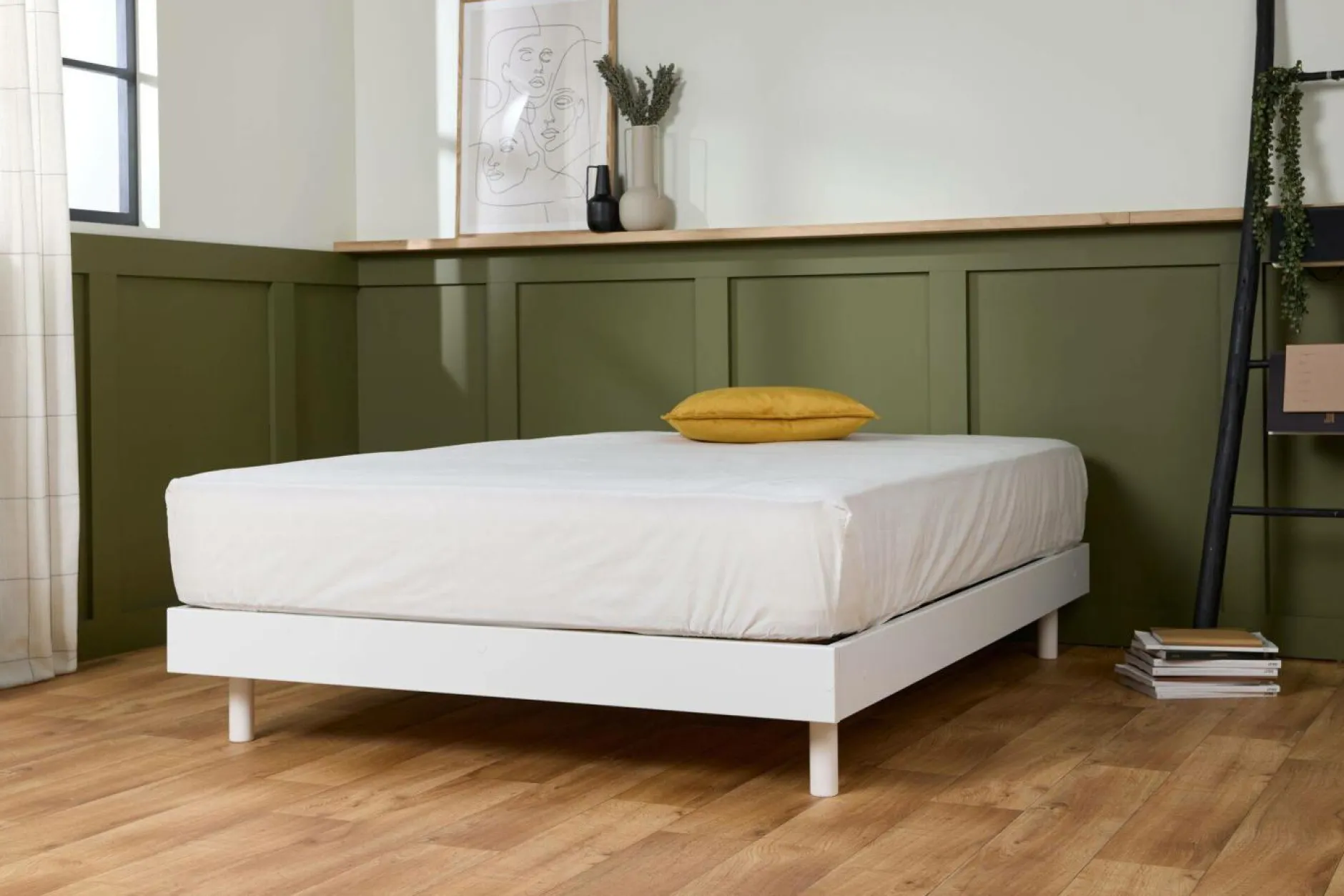 Sommiers 90 X 190 Cm|Sommiers 140 X 190 Cm>Camif Sommier kit décor bois Elian - - 160 x 200 cm Blanc