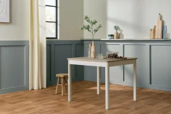 Tables À Manger|Tables>Camif Table à manger carrée décor bois et blanc 2 à 4 personnes Adeline