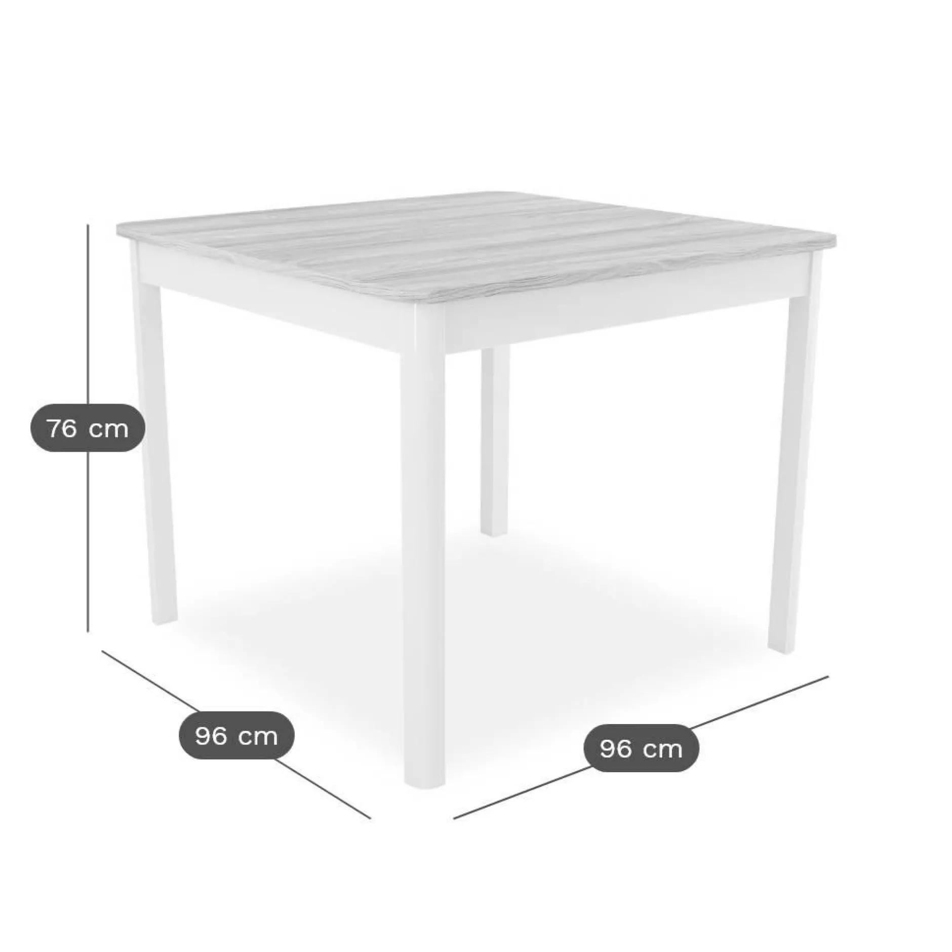 Tables À Manger|Tables>Camif Table à manger carrée décor bois et blanc 2 à 4 personnes Adeline